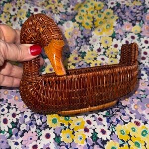 Vintage Small Woven Duck Basket